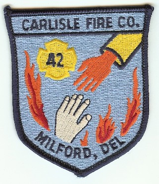 Carlisle Fire Co
Thanks to PaulsFirePatches.com for this scan.
Keywords: delaware company 42 milford