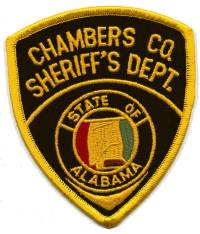 Chambers County Sheriff's Dept (Alabama)
Thanks to BensPatchCollection.com for this scan.
Keywords: sheriffs department