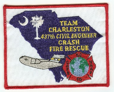 Charleston AFB Crash Fire Rescue 437th Civil Engineer
Thanks to PaulsFirePatches.com for this scan.
Keywords: south carolina air force base usaf cfr arff aircraft