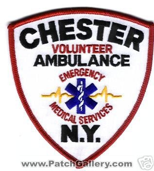 Chester Volunteer Ambulance Emergency Medical Services
Thanks to Mark Stampfl for this scan.
Keywords: new york ems
