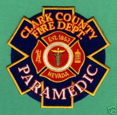 Clark County Fire Department Paramedic (Nevada)
Thanks to PaulsFirePatches.com for this scan.
Keywords: dept. las vegas