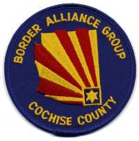 Cochise County Border Alliance Group (Arizona)
Thanks to BensPatchCollection.com for this scan.
Keywords: sheriff