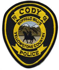 Cody Police (Wyoming)
Thanks to BensPatchCollection.com for this scan.
