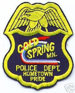 Cold Spring Police Dept (Minnesota)
Thanks to apdsgt for this scan.
Keywords: department