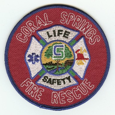 Coral Springs Fire Rescue
Thanks to PaulsFirePatches.com for this scan.
Keywords: florida
