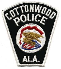 Cottonwood Police (Alabama)
Thanks to BensPatchCollection.com for this scan.
