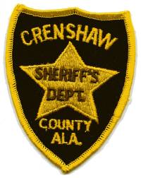 Crenshaw County Sheriff's Dept (Alabama)
Thanks to BensPatchCollection.com for this scan.
Keywords: sheriffs department
