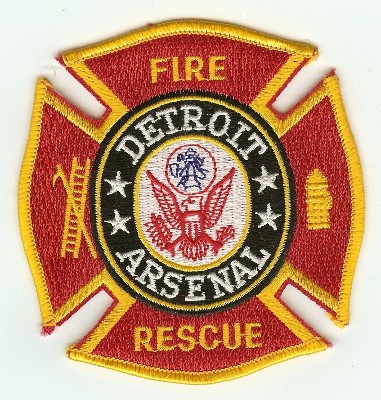 Detroit Arsenal Fire Rescue
Thanks to PaulsFirePatches.com for this scan.
Keywords: michigan