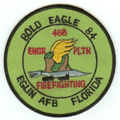 Eglin AFB Firefighting
Thanks to PaulsFirePatches.com for this scan.
Keywords: florida air force base usaf bold eagle 84 468 engr pltn