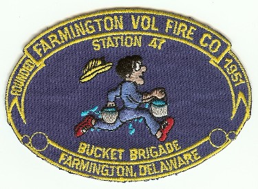 Farmington Vol Fire Co
Thanks to PaulsFirePatches.com for this scan.
Keywords: delaware volunteer company station 47 bucket brigade