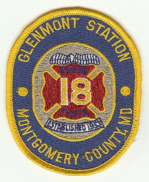 Glenmont Station Fire
Thanks to PaulsFirePatches.com for this scan.
Keywords: maryland montgomery county 18