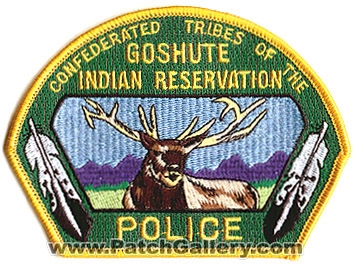 Confederated Tribes of the Goshute Indian Reservation Police Department (Utah)
Thanks to Alans-Stuff.com for this scan.
Keywords: tribal dept.