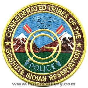 Confederated Tribes of the Goshute Indian Reservation Police Department (Utah)
Thanks to Alans-Stuff.com for this scan.
Keywords: tribal nevada dept.