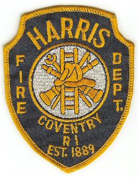 Harris Fire Dept
Thanks to PaulsFirePatches.com for this scan.
Keywords: rhode island department coventry