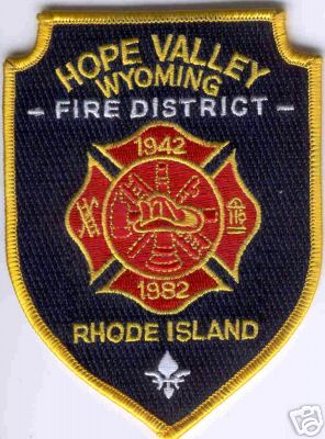 Hope Valley Wyoming Fire District
Thanks to Brent Kimberland for this scan.
Keywords: rhode island