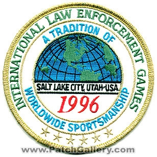 International Law Enforcement Games 1996 Salt Lake City (Utah)
Thanks to Alans-Stuff.com for this scan.
