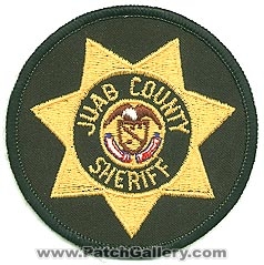 Juab County Sheriff's Department (Utah)
Thanks to Alans-Stuff.com for this scan.
Keywords: sheriffs dept.
