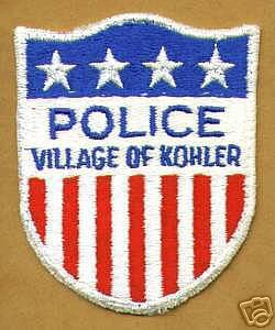 Kohler Police (Wisconsin)
Thanks to apdsgt for this scan.
Keywords: village of