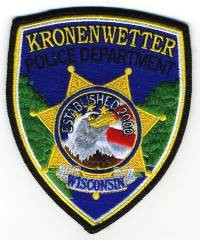 Kronenwetter Police Department (Wisconsin)
Thanks to BensPatchCollection.com for this scan.
