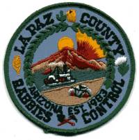 La Paz County Sheriff Rabbies Control (Arizona)
Thanks to BensPatchCollection.com for this scan.
