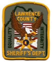 Lawrence County Sheriff's Dept (Alabama)
Thanks to BensPatchCollection.com for this scan.
Keywords: sheriffs department