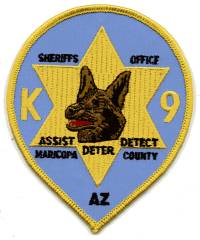 Maricopa County Sheriff's Office K-9 (Arizona)
Thanks to BensPatchCollection.com for this scan.
Keywords: sheriffs k9