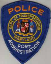 Maryland Dept of Transportation Port Administration Police
Thanks to BlueLineDesigns.net for this scan.
Keywords: dot