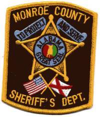 Monroe County Sheriff's Dept (Alabama)
Thanks to BensPatchCollection.com for this scan.
Keywords: sheriffs department