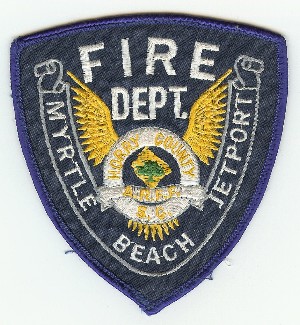 Myrtle Beach Jetport Fire Dept
Thanks to PaulsFirePatches.com for this scan.
Keywords: south carolina department