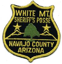 Navajo County Sheriff's Posse White Mt (Arizona)
Thanks to BensPatchCollection.com for this scan.
Keywords: sheriffs mountain