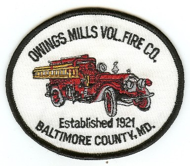 Owings Mills Vol Fire Co
Thanks to PaulsFirePatches.com for this scan.
Keywords: maryland volunteer company baltimore county