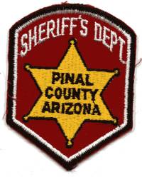 Pinal County Sheriff's Dept (Arizona)
Thanks to BensPatchCollection.com for this scan.
Keywords: sheriffs department