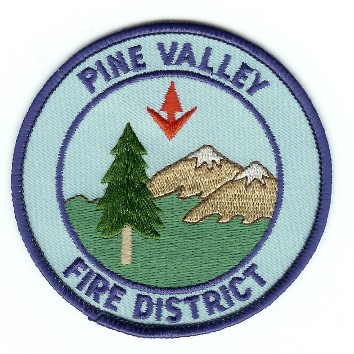 Pine Valley Fire District
Thanks to PaulsFirePatches.com for this scan.
Keywords: california
