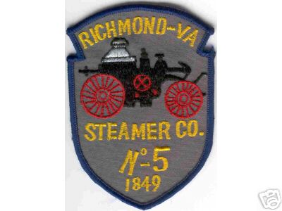 Richmond Steamer Co No 5
Thanks to Brent Kimberland for this scan.
Keywords: virginia fire company number