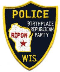 Ripon Police (Wisconsin)
Thanks to BensPatchCollection.com for this scan.
