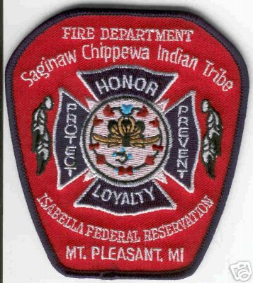 Saginaw Chippewa Indian Tribe Fire Department
Thanks to Brent Kimberland for this scan.
Keywords: michigan isabella federal reservation mt mount pleasant