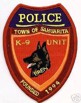 Sahuarita Police K-9 Unit (Arizona)
Thanks to apdsgt for this scan.
Keywords: k9 town of