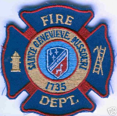 Saint Genevieve Fire Dept
Thanks to Brent Kimberland for this scan.
Keywords: missouri department