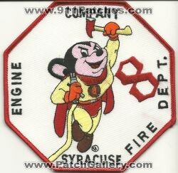 Syracuse Fire Engine 8 (New York)
Thanks to Mark Hetzel Sr. for this scan.
Keywords: company dept. department