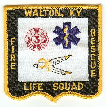Walton Fire Rescue
Thanks to PaulsFirePatches.com for this scan.
Keywords: kentucky life squad
