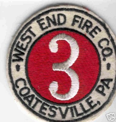 West End Fire Co 3
Thanks to Brent Kimberland for this scan.
Keywords: pennsylvania company coatesville