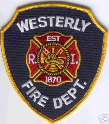 Westerly Fire Dept
Thanks to Brent Kimberland for this scan.
Keywords: rhode island department
