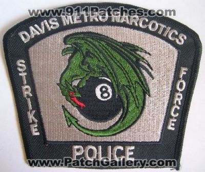 Davis Metro Police Department Narcotics Strike Force (Utah)
Thanks to Alans-Stuff.com for this scan.
Keywords: dept. 8