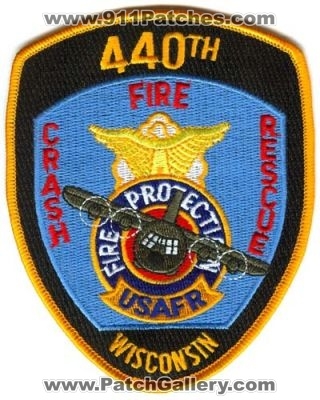 440th Crash Fire Rescue Department (Wisconsin)
Scan By: PatchGallery.com
Keywords: usafr military protection cfr arff aircraft airport firefighter firefighting