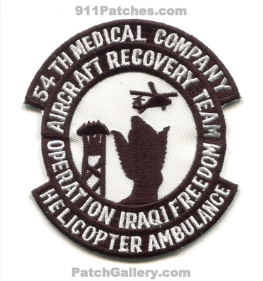 54th Medical Company Helicopter Ambulance Dustoff Aircraft Recovery Team Fort Lewis Patch (Washington)
Scan By: PatchGallery.com
Keywords: co. detachment air medevac ft. operation iraqi freedom oif