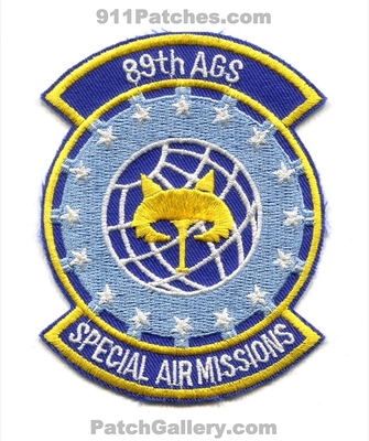 89th Aircraft Generation Squadron AGS Special Air Missions Patch
Scan By: PatchGallery.com
