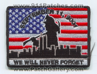 9/11 Patch Project We Will Never Forget Patch (California)
Scan By: PatchGallery.com
Keywords: september 11, 2001 09/11/2001 09/11/01 09-11-2001 09-11-01 11th wtc 911