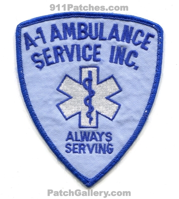 A-1 Ambulance Service Inc Patch (Colorado)
[b]Scan From: Our Collection[/b]
Keywords: a1 inc. ems emt paramedic always serving
