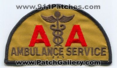 AA Ambulance Service EMS Patch (Oregon)
Scan By: PatchGallery.com
