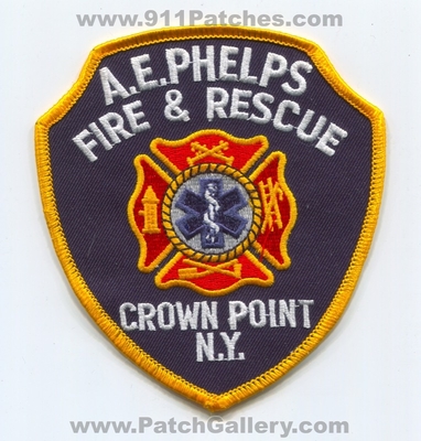 AE Phelps Fire and Rescue Department Crown Point Patch (New York)
Scan By: PatchGallery.com
Keywords: a.e. & dept. n.y.